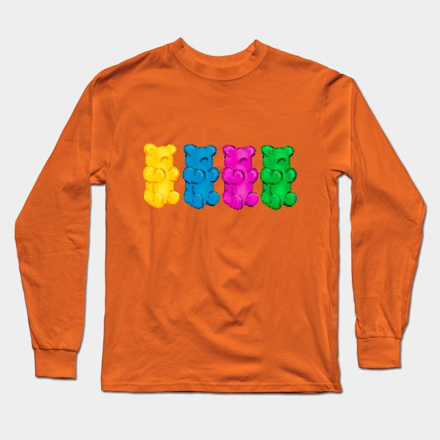 Pixelated Gummy Bears Long Sleeve T-Shirt by novabee